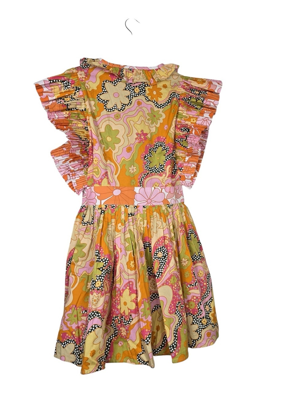 Celia B Printed Mini Dress XS Ruffle Sleeve Colorful Boho Resort - Picture 7 of 9